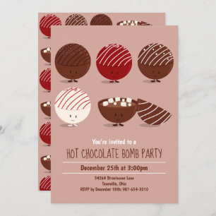 Fun Hot Chocolate Bomb Party Invitation