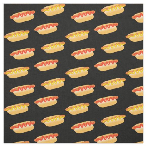 Fun Hot Dogs Polka Dots Fabric