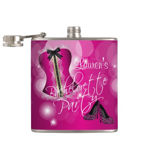 Fun Hot Pink Bachelorette Party Flask