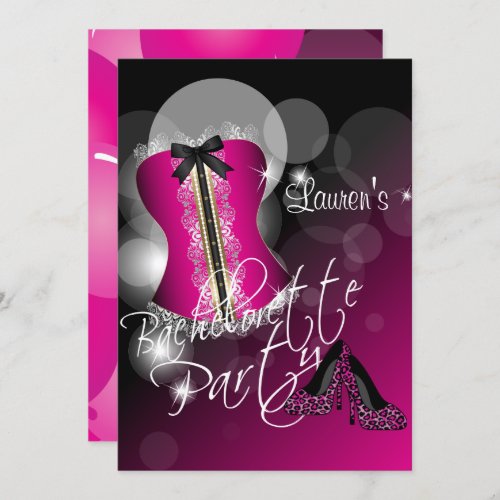 Fun Hot Pink Bachelorette Party Invitation