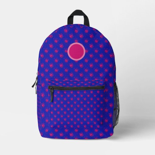Fun Hot Pink Dots on Blue Printed Backpack