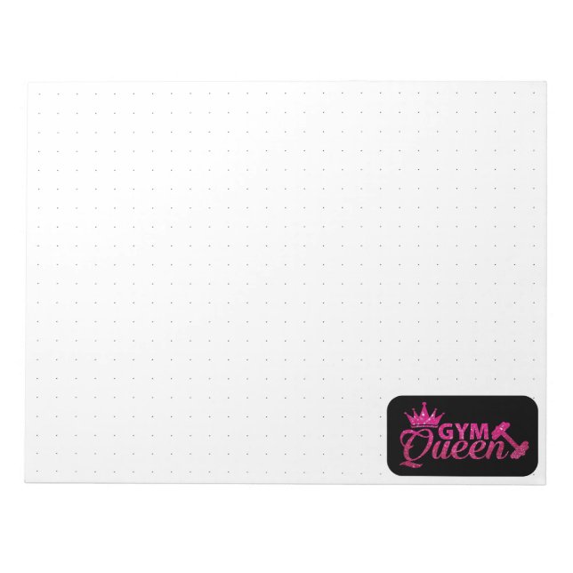 Fun hot pink faux glitter 1cm black dotted sheets  notepad (Front)