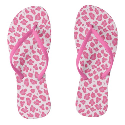 Fun Hot Pink Leopard Print Flip Flops