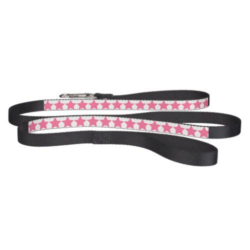 Fun Hot Pink Stars Pattern Black Pet Leash