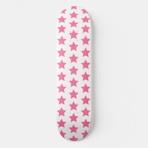 Fun Hot Pink Stars Pattern _ Girls Skateboard Deck