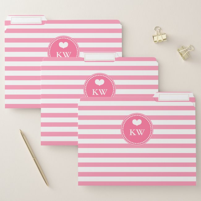 Fun, Hot Pink Stripes Print - Monogrammed