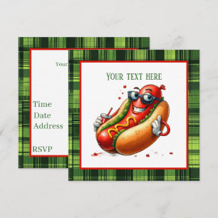 Fun hotdog lovers party  invitation