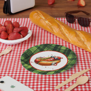 Fun hotdog lovers party paper plates