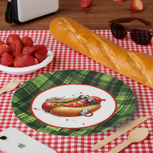 Fun hotdog lovers party  paper plates (Picnic)