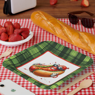 Fun hotdog lovers party paper plates