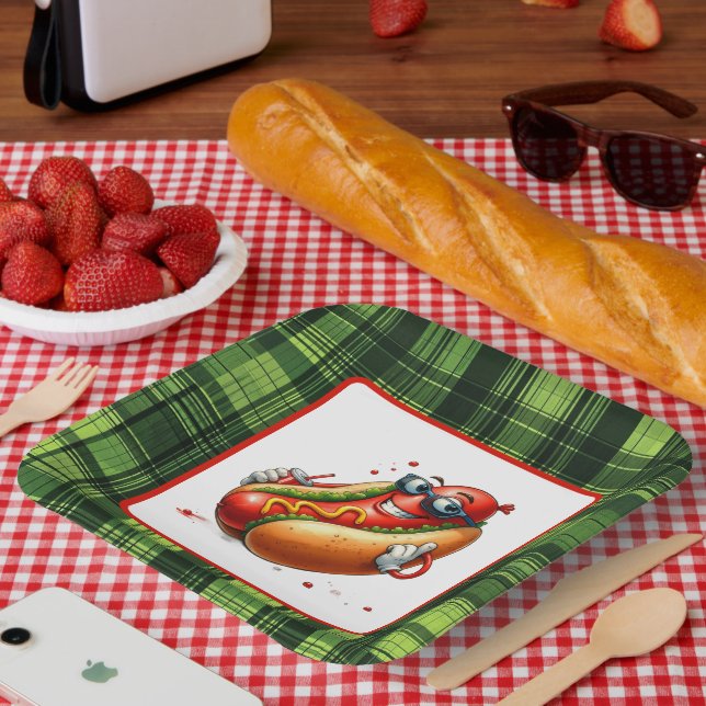Fun hotdog lovers party  paper plates (Picnic)
