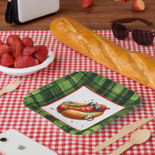 Fun hotdog lovers party paper plates