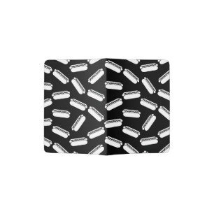 Fun Hotdogs Print Pattern Retro Hot Dogs Art Black Passport Holder