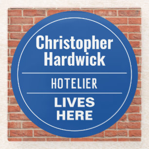 Fun Hotelier Wall Plaque Style Glass Coaster