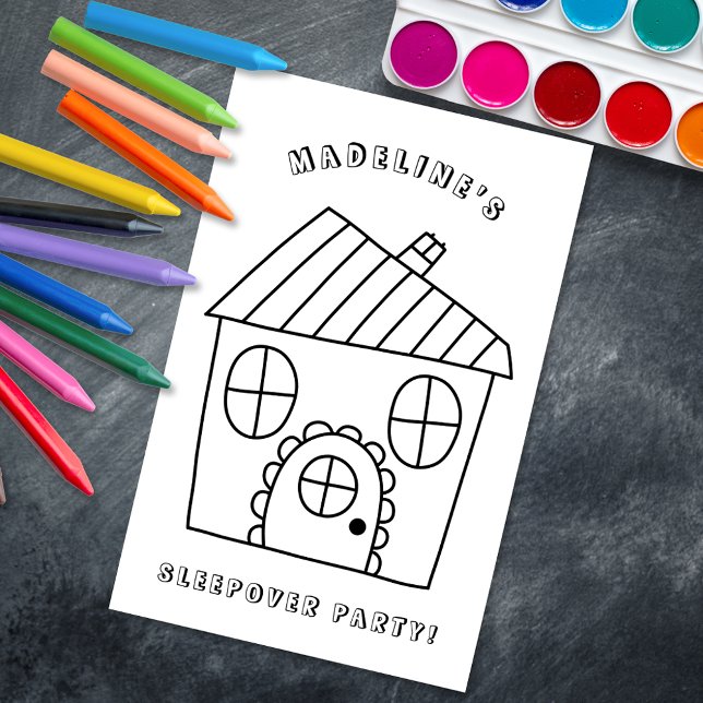 Fun House Sleepover Party Coloring Page 1 (Creator Uploaded)