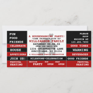 Fun Housewarming Ticket Style Invitation