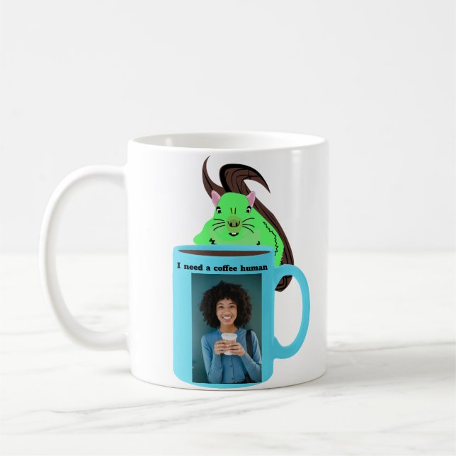 Fun Human Squirrel Graphic Mug (Left)