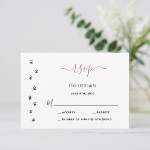 Fun Humans Getting Married Custom Pet Wedding RSVP Card