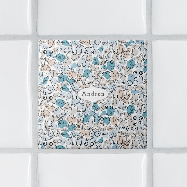 Fun humor blue mum ceramic tile (Creator Uploaded)