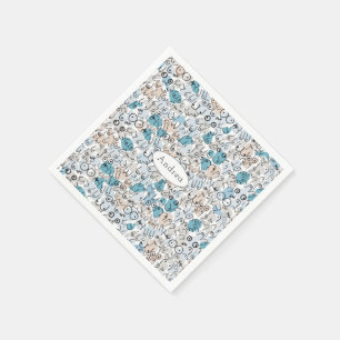 Fun humor blue mum napkins