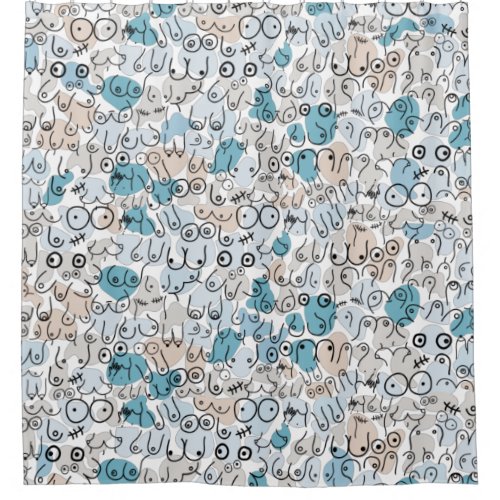 Fun humor blue mum shower curtain