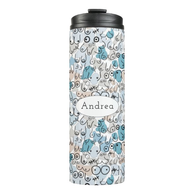 Fun humor blue mum thermal tumbler (Front)