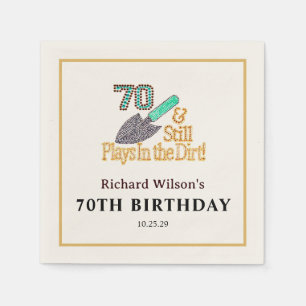 Fun Humor Gardening 70th Birthday Party Gift Paper Napkins
