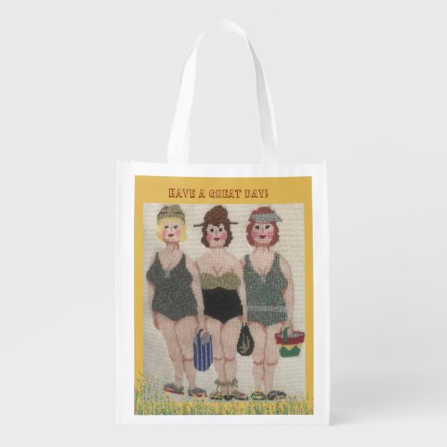 FUN HUMOR GLAMOROUS LADIES REUSABLE   GROCERY BAG