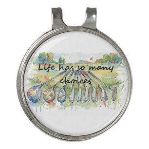 Fun Humor Golf Golfing Quote Life Choices Golf Hat Clip