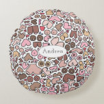 Fun humor neutral breast pattern round pillow