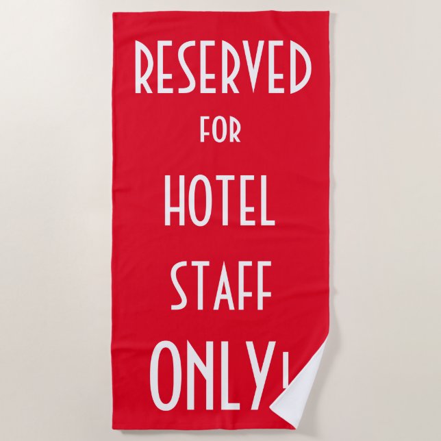 Fun humor  red beach towel (Front)