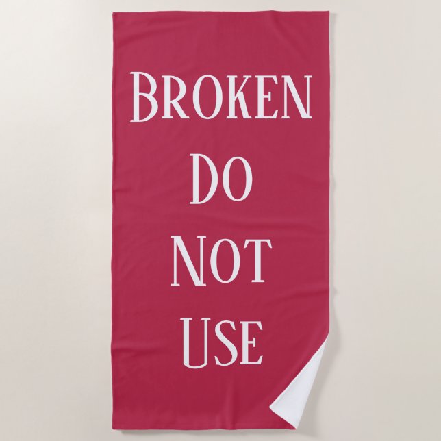 Fun humor typography beach towel  (Front)