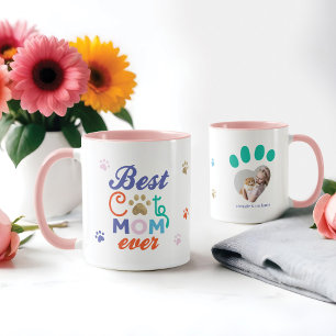 Fun Humorous Best Cat Mom Ever Personalized Photo Mug
