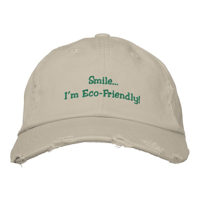 Fun Humorous Eco-Friendly   Embroidered Baseball Cap (Front)