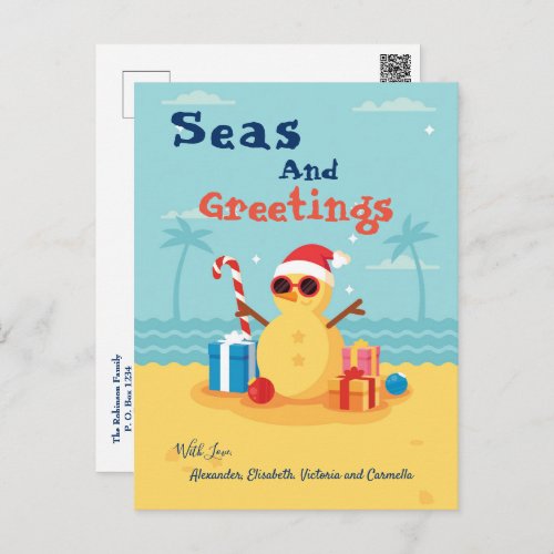 Fun Humorous Season Greetings Santa Claus Custom  Holiday Postcard