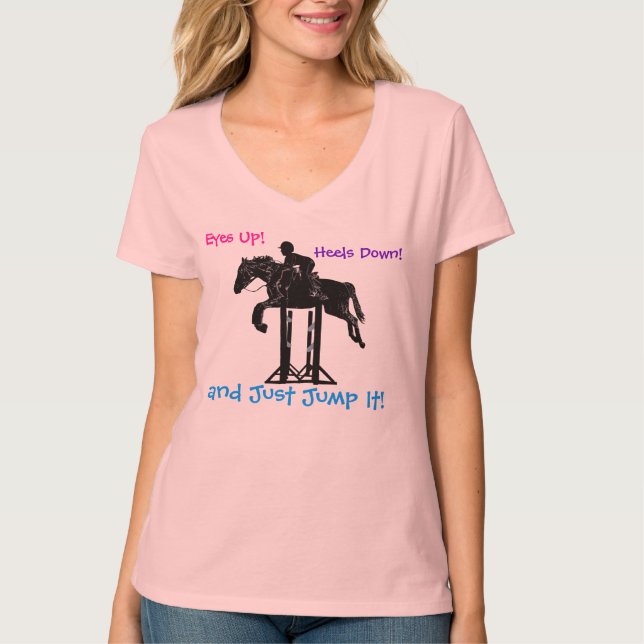 Fun Hunter/Jumper Equestrian Horse T-Shirt (Front)