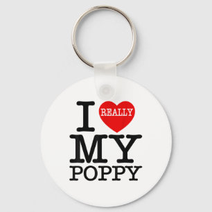 Fun I Heart My Poppy I Love My Poppy Grandpa Grand Keychain