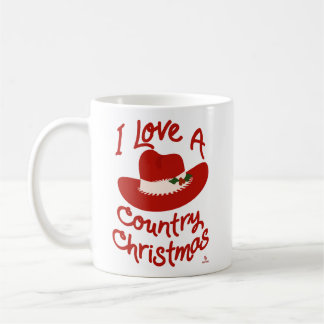 Fun I Love A Country Christmas Cowboy Holiday Coffee Mug