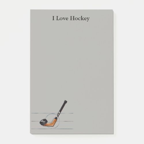 Fun I love Hockey 10x6 post it notes wpuck Post_it Notes