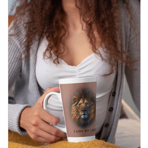 Fun I Love My Cat Lion Latte Mug Rose Gold