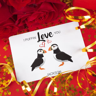 Fun I Puffin Love You Valentines Day Holiday Card