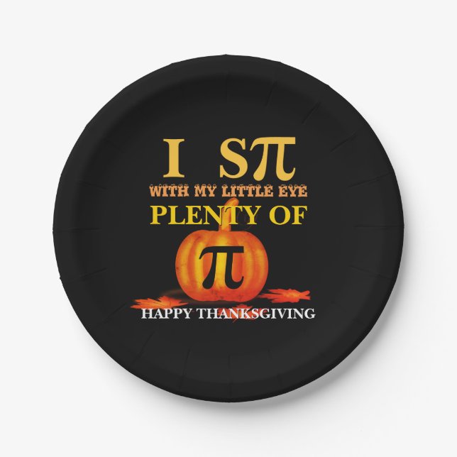 Fun I SPY PUMPKIN PIE Thanksgiving Paper Plates (Front)