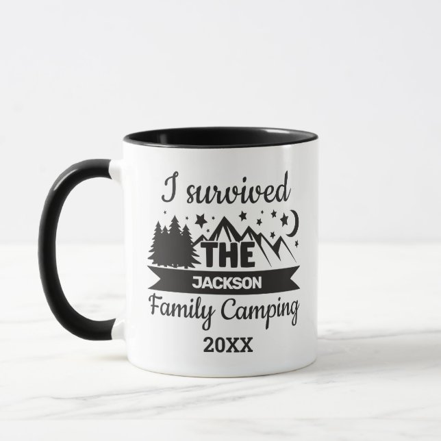 Fun I survived family camping Mug (Left)