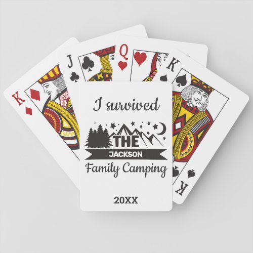 Fun I survived family camping Poker Cards