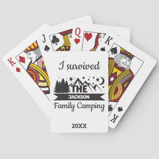 Fun I survived family camping Poker Cards (Back)