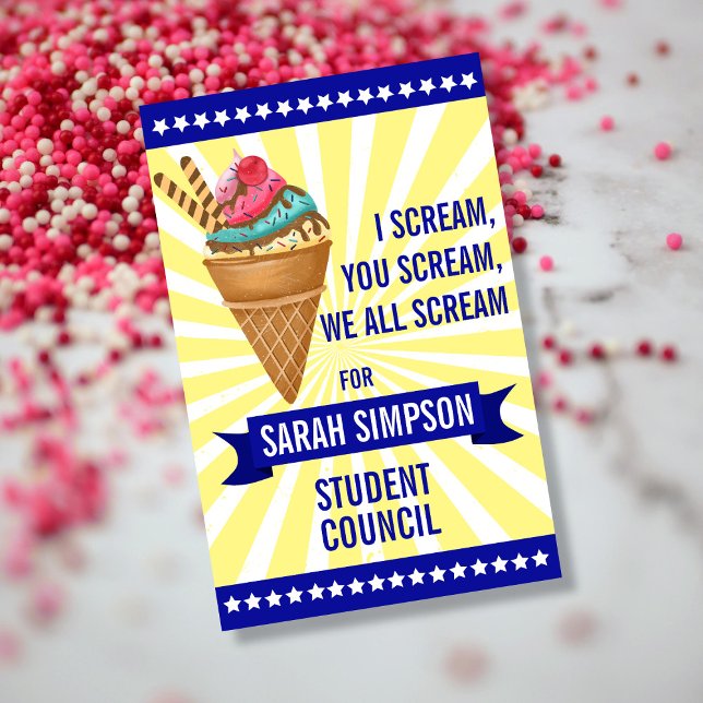 Fun Ice-Cream Campaign Poster | Class President  (Creator Uploaded)