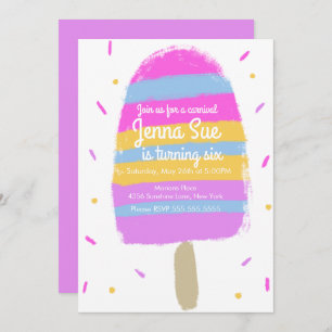 Fun Ice Cream Hand Drawn Party Painterly  Birthday