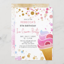 Fun Ice cream party Birthday invitation