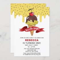 Fun Ice cream party Birthday invitation