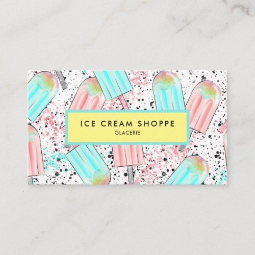 Fun Ice Cream Pattern Pattern Business Card